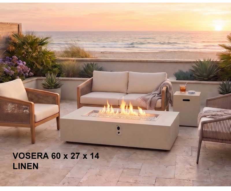 Vosera 60 x 27 x 14 Fire Table BUNDLE by Outdoor Great Room - Image 4